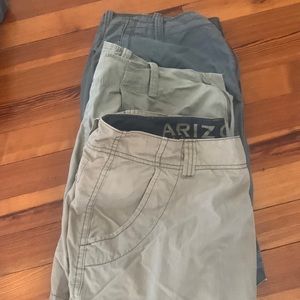 3 pair Arizona mens cargo shorts size 36